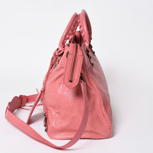 Very Good Condition BALENCIAGA Classic City 2WAY Bag Handbag Shoulder Bag 235216 Pink Leather Bronze Hardware Used 4a008320