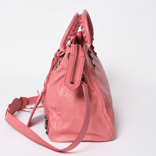 Very Good Condition BALENCIAGA Classic City 2WAY Bag Handbag Shoulder Bag 235216 Pink Leather Bronze Hardware Used 4a008320