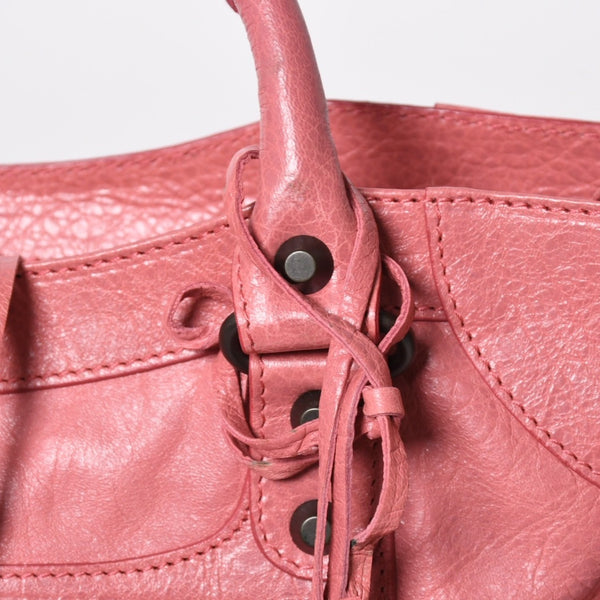 Very Good Condition BALENCIAGA Classic City 2WAY Bag Handbag Shoulder Bag 235216 Pink Leather Bronze Hardware Used 4a008320