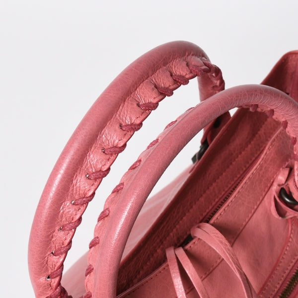 Very Good Condition BALENCIAGA Classic City 2WAY Bag Handbag Shoulder Bag 235216 Pink Leather Bronze Hardware Used 4a008320