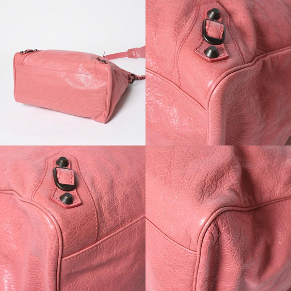 Very Good Condition BALENCIAGA Classic City 2WAY Bag Handbag Shoulder Bag 235216 Pink Leather Bronze Hardware Used 4a008320