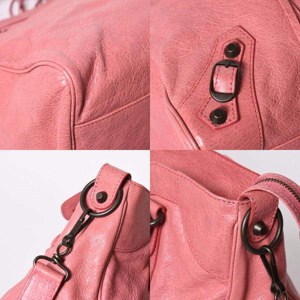 Very Good Condition BALENCIAGA Classic City 2WAY Bag Handbag Shoulder Bag 235216 Pink Leather Bronze Hardware Used 4a008320