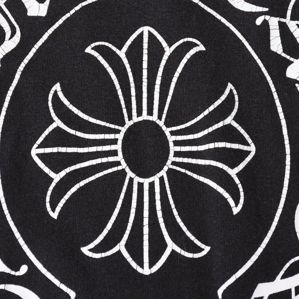 CHROME HEARTS クロムハーツ オールド 長袖Tシャツ サイズM NEW YORK限定 フローラルクロス ブラック 美品 中古 4a008904