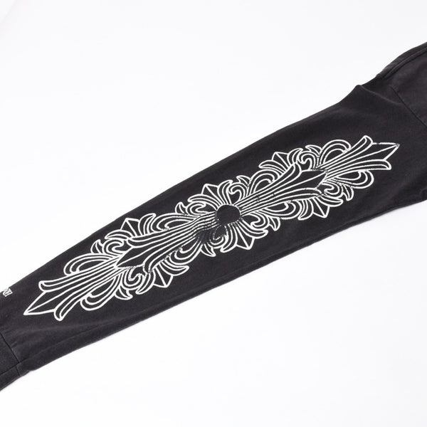 CHROME HEARTS クロムハーツ オールド 長袖Tシャツ サイズM NEW YORK限定 フローラルクロス ブラック 美品 中古 4a008904