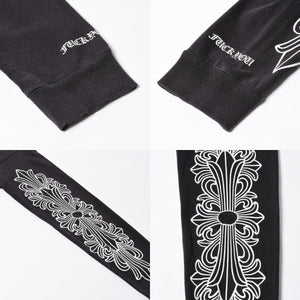 CHROME HEARTS クロムハーツ オールド 長袖Tシャツ サイズM NEW YORK限定 フローラルクロス ブラック 美品 中古 4a008904
