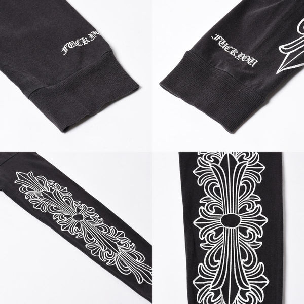 CHROME HEARTS クロムハーツ オールド 長袖Tシャツ サイズM NEW YORK限定 フローラルクロス ブラック 美品 中古 4a008904