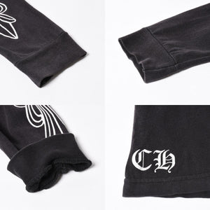 CHROME HEARTS クロムハーツ オールド 長袖Tシャツ サイズM NEW YORK限定 フローラルクロス ブラック 美品 中古 4a008904