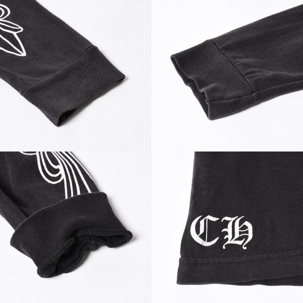 CHROME HEARTS クロムハーツ オールド 長袖Tシャツ サイズM NEW YORK限定 フローラルクロス ブラック 美品 中古 4a008904