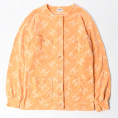新品同様品 CHANEL シャネル 長袖 カーディガン 長袖シャツ オレンジ サイズ38 ココマーク ボタン 中古 4a008594