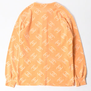 新品同様品 CHANEL シャネル 長袖 カーディガン 長袖シャツ オレンジ サイズ38 ココマーク ボタン 中古 4a008594