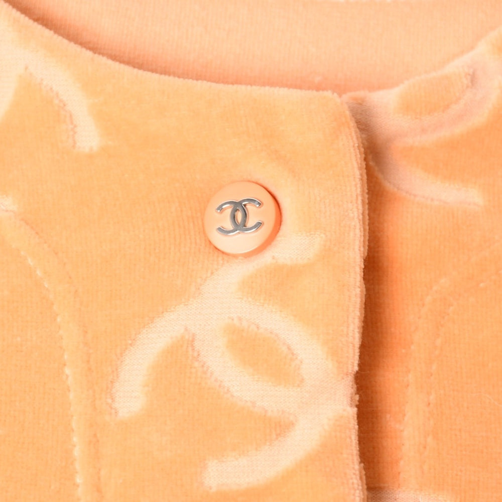 新品同様品 CHANEL シャネル 長袖 カーディガン 長袖シャツ オレンジ サイズ38 ココマーク ボタン 中古 4a008594