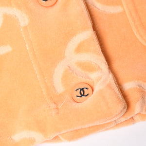 新品同様品 CHANEL シャネル 長袖 カーディガン 長袖シャツ オレンジ サイズ38 ココマーク ボタン 中古 4a008594
