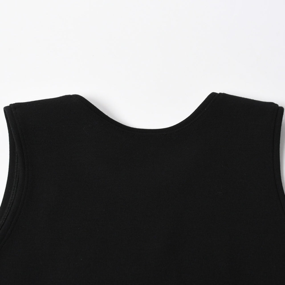 Like new CHANEL Tank Top Men's Camellia Coco Mark P64484 Made in Italy Wool Rhinestone Black Size 46 Used 4a008663