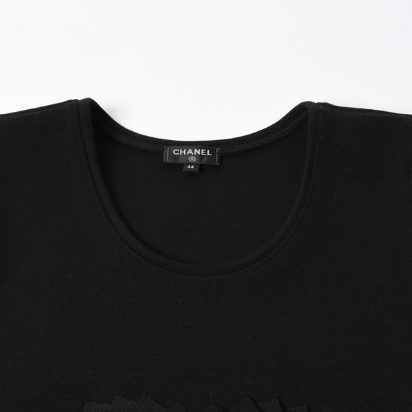 新品同様 CHANEL シャネル タンクトップ メンズ カメリア ココマーク P64484 イタリア製 ウール ラインストーン ブラック サイズ46 中古 4a008663