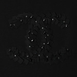 新品同様 CHANEL シャネル タンクトップ メンズ カメリア ココマーク P64484 イタリア製 ウール ラインストーン ブラック サイズ46 中古 4a008663