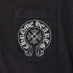 CHROME HEARTS クロムハーツ オールド 長袖Tシャツ サイズM NEW YORK限定 フローラルクロス ブラック 美品 中古 4a008904
