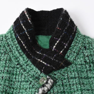 極美品 CHANEL シャネル ツイードジャケット メンズ P36831W04383 サイズ50 ココマーク ウール グリーン メンズ 中古 4a008696