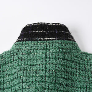 極美品 CHANEL シャネル ツイードジャケット メンズ P36831W04383 サイズ50 ココマーク ウール グリーン メンズ 中古 4a008696
