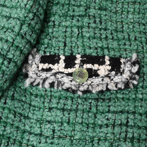 極美品 CHANEL シャネル ツイードジャケット メンズ P36831W04383 サイズ50 ココマーク ウール グリーン メンズ 中古 4a008696