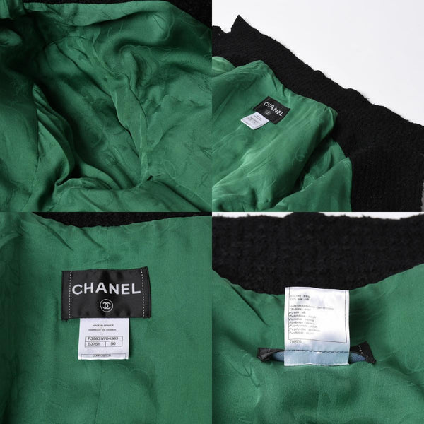 極美品 CHANEL シャネル ツイードジャケット メンズ P36831W04383 サイズ50 ココマーク ウール グリーン メンズ 中古 4a008696