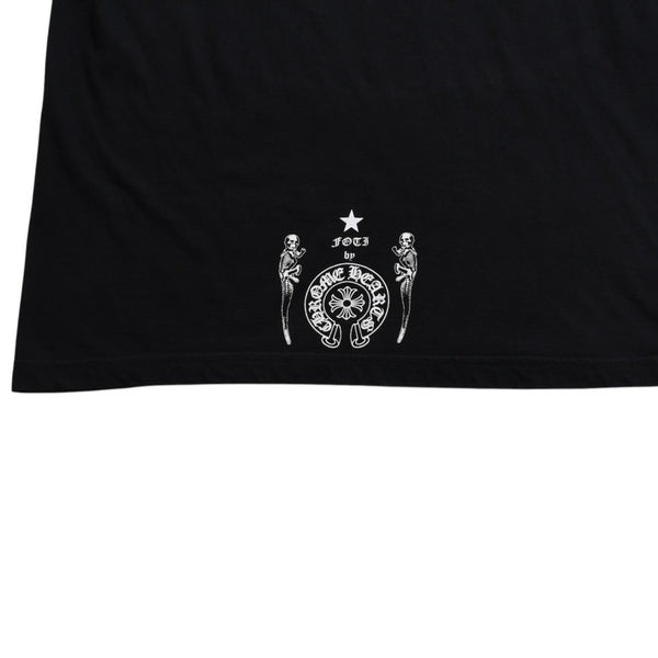 Very Good Condition CHROME HEARTS × FOTI Short Sleeve T-shirt Size L Black White Print Skull Used 4a008908