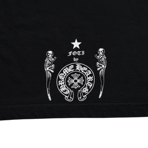 Very Good Condition CHROME HEARTS × FOTI Short Sleeve T-shirt Size L Black White Print Skull Used 4a008908