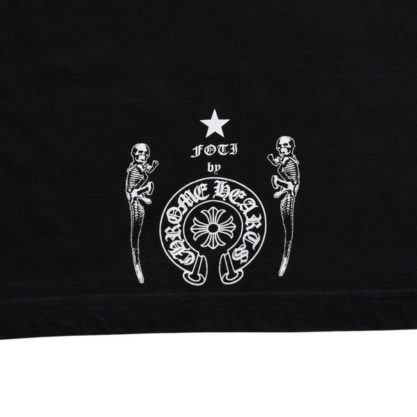 Very Good Condition CHROME HEARTS × FOTI Short Sleeve T-shirt Size L Black White Print Skull Used 4a008908
