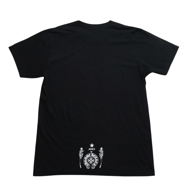 Very Good Condition CHROME HEARTS × FOTI Short Sleeve T-shirt Size L Black White Print Skull Used 4a008908