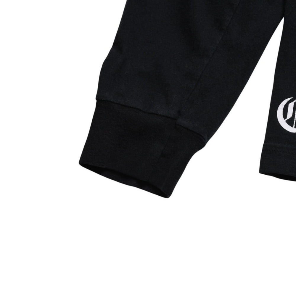 極美品 CHROME HEARTS クロムハーツ バーティカルロゴ 長袖Tシャツ サイズL CHプラス ホースシュー ブラック ホワイト 中古 4a008907