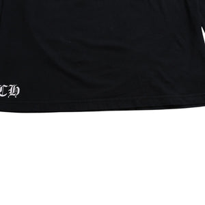 Very Good Condition CHROME HEARTS Vertical Logo Long Sleeve T-shirt Size L CH Plus Horseshoe Black White Used 4a008907