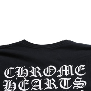 Very Good Condition CHROME HEARTS Vertical Logo Long Sleeve T-shirt Size L CH Plus Horseshoe Black White Used 4a008907