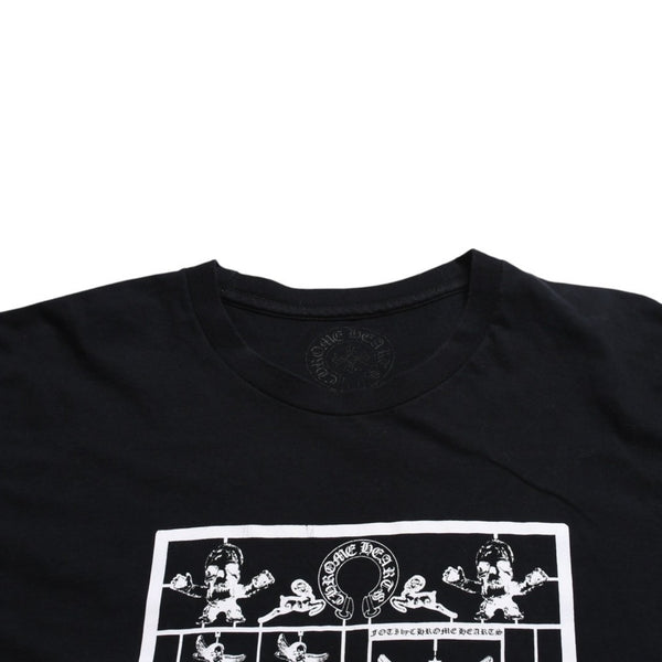 Very Good Condition CHROME HEARTS × FOTI Short Sleeve T-shirt Size L Black White Print Skull Used 4a008908