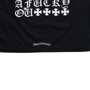 Very Good Condition CHROME HEARTS Vertical Logo Long Sleeve T-shirt Size L CH Plus Horseshoe Black White Used 4a008907