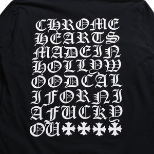Very Good Condition CHROME HEARTS Vertical Logo Long Sleeve T-shirt Size L CH Plus Horseshoe Black White Used 4a008907