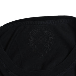 Very Good Condition CHROME HEARTS Vertical Logo Long Sleeve T-shirt Size L CH Plus Horseshoe Black White Used 4a008907