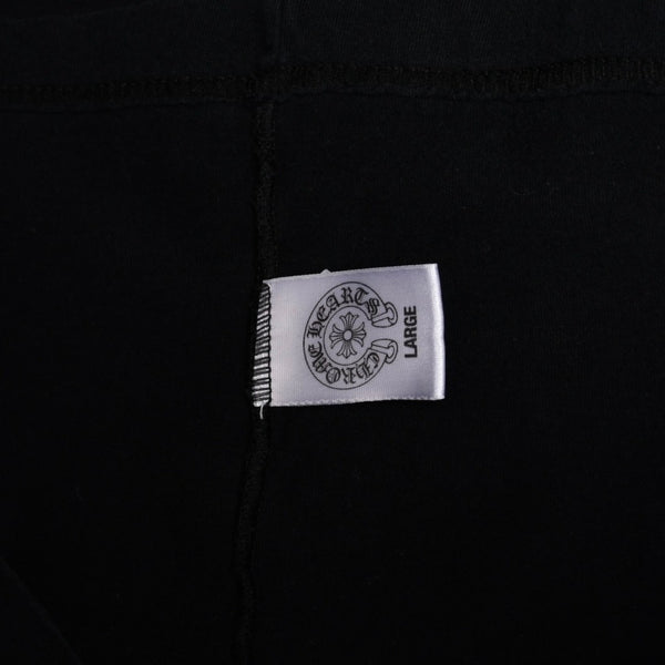 Very Good Condition CHROME HEARTS Vertical Logo Long Sleeve T-shirt Size L CH Plus Horseshoe Black White Used 4a008907
