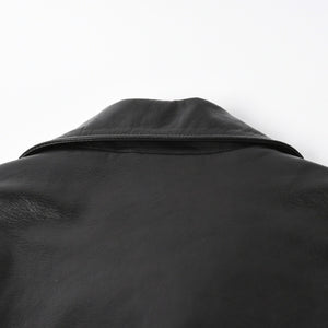 極美品 CHROME HEARTS クロムハーツ DSMG 限定 ジャケット レザージャケット ベーシックモト ブラック ホースレザー シルバー金具 サイズM 中古 4a008602