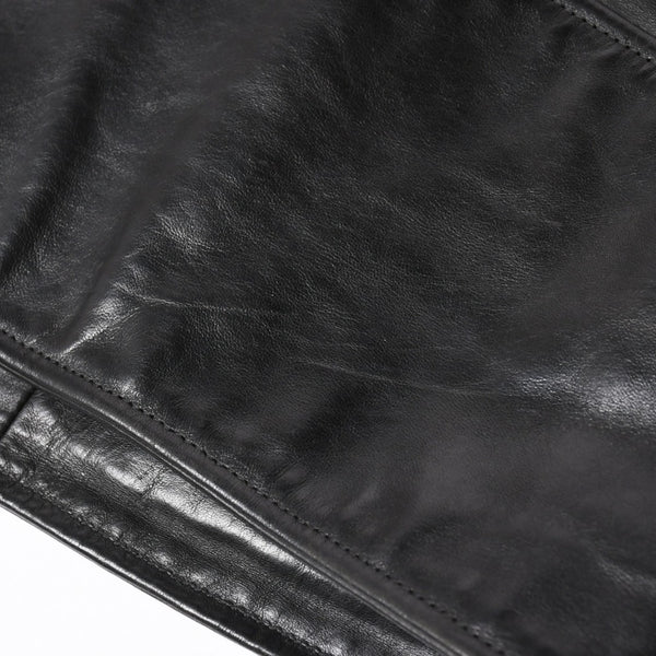 極美品 CHROME HEARTS クロムハーツ DSMG 限定 ジャケット レザージャケット ベーシックモト ブラック ホースレザー シルバー金具 サイズM 中古 4a008602