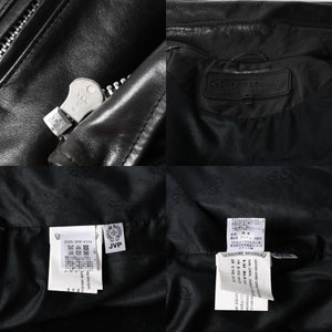 極美品 CHROME HEARTS クロムハーツ DSMG 限定 ジャケット レザージャケット ベーシックモト ブラック ホースレザー シルバー金具 サイズM 中古 4a008602