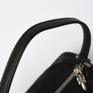 新品未使用 CHROME HEARTS クロムハーツ ナイロンポーチ Nylon Top Handle Bag 新作 総柄 マルチロゴ ナイロン バッグ レザーパッチ 中古 4a008913