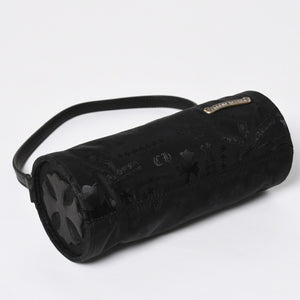 新品未使用 CHROME HEARTS クロムハーツ ナイロンポーチ Nylon Top Handle Bag 新作 総柄 マルチロゴ ナイロン バッグ レザーパッチ 中古 4a008913
