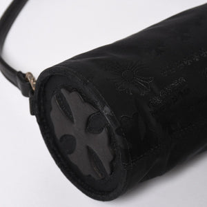 新品未使用 CHROME HEARTS クロムハーツ ナイロンポーチ Nylon Top Handle Bag 新作 総柄 マルチロゴ ナイロン バッグ レザーパッチ 中古 4a008913