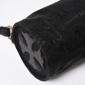 新品未使用 CHROME HEARTS クロムハーツ ナイロンポーチ Nylon Top Handle Bag 新作 総柄 マルチロゴ ナイロン バッグ レザーパッチ 中古 4a008913