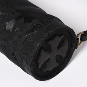 新品未使用 CHROME HEARTS クロムハーツ ナイロンポーチ Nylon Top Handle Bag 新作 総柄 マルチロゴ ナイロン バッグ レザーパッチ 中古 4a008913