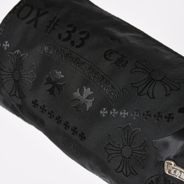 新品未使用 CHROME HEARTS クロムハーツ ナイロンポーチ Nylon Top Handle Bag 新作 総柄 マルチロゴ ナイロン バッグ レザーパッチ 中古 4a008913