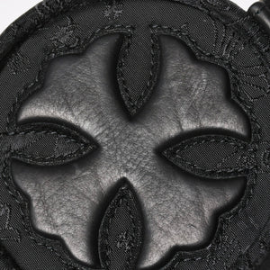 新品未使用 CHROME HEARTS クロムハーツ ナイロンポーチ Nylon Top Handle Bag 新作 総柄 マルチロゴ ナイロン バッグ レザーパッチ 中古 4a008913
