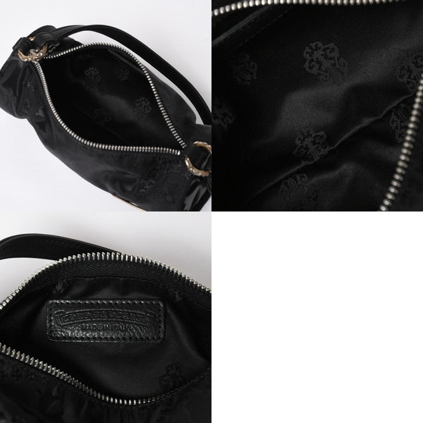 新品未使用 CHROME HEARTS クロムハーツ ナイロンポーチ Nylon Top Handle Bag 新作 総柄 マルチロゴ ナイロン バッグ レザーパッチ 中古 4a008913