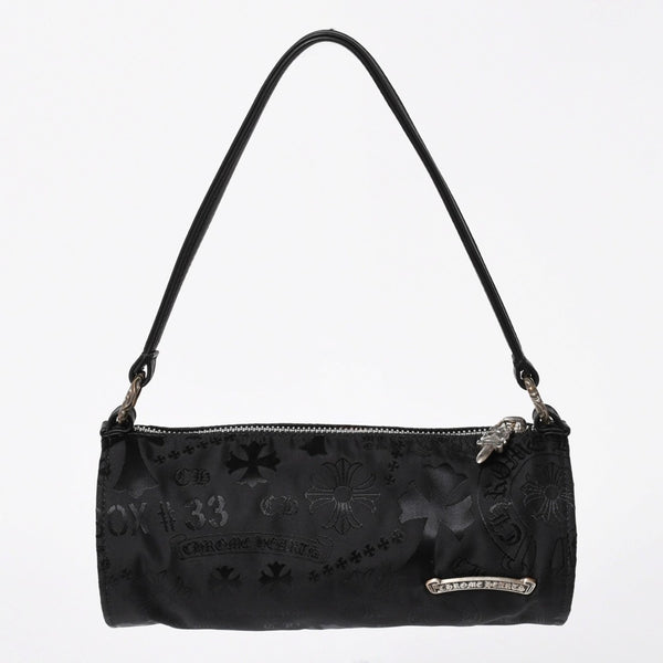 新品未使用 CHROME HEARTS クロムハーツ ナイロンポーチ Nylon Top Handle Bag 新作 総柄 マルチロゴ ナイロン バッグ レザーパッチ 中古 4a008914