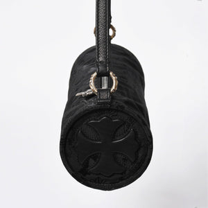 新品未使用 CHROME HEARTS クロムハーツ ナイロンポーチ Nylon Top Handle Bag 新作 総柄 マルチロゴ ナイロン バッグ レザーパッチ 中古 4a008914