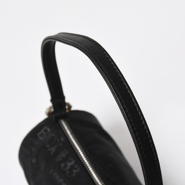 新品未使用 CHROME HEARTS クロムハーツ ナイロンポーチ Nylon Top Handle Bag 新作 総柄 マルチロゴ ナイロン バッグ レザーパッチ 中古 4a008914